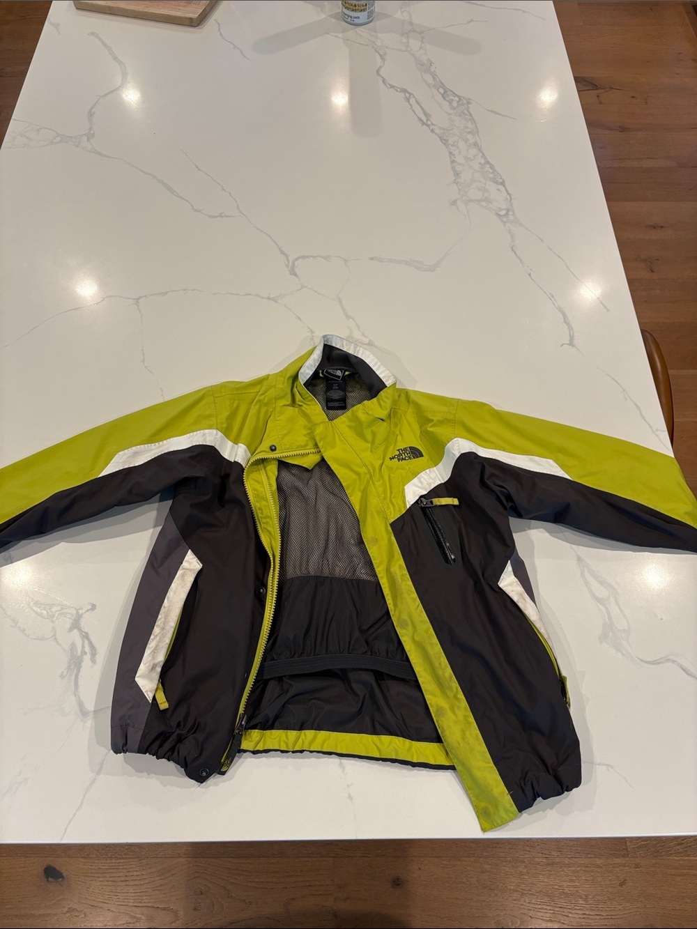 The North Face Lime & Black Kids' Waterproof Rain Jacket